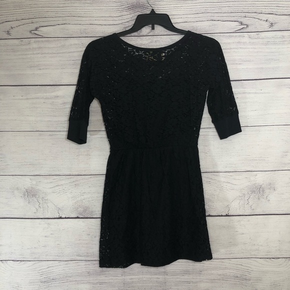 Anthropologie Souvenir Edition by Staci Woo Dress Black Lace Mini Dress Sz XS - Picture 6 of 6